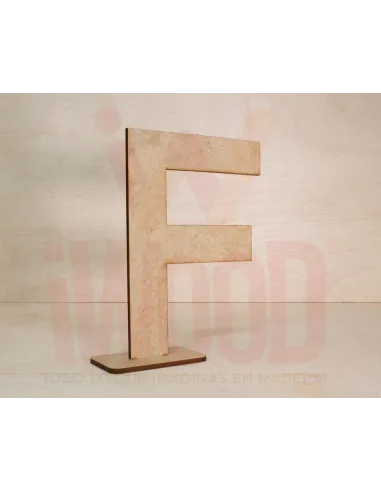LETRA MADERA S/PINTAR 15X15X0.3CM MODELO LETRA F