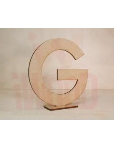 LETRA MADERA S/PINTAR 15X15X0.3CM MODELO LETRA G