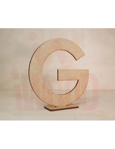 LETRA MADERA S/PINTAR 15X15X0.3CM MODELO LETRA G