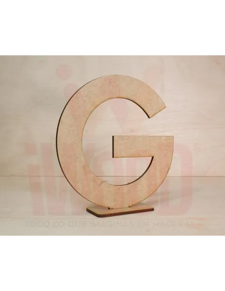 LETRA MADERA S/PINTAR 15X15X0.3CM MODELO LETRA G