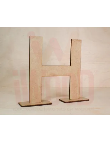 LETRA MADERA S/PINTAR 15X15X0.3CM MODELO LETRA H