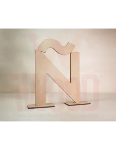 LETRA MADERA S/PINTAR 15X15X0.3CM MODELO LETRA Ñ