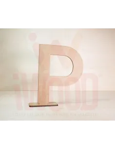 LETRA MADERA S/PINTAR 15X15X0.3CM MODELO LETRA P