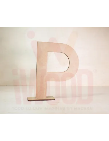 LETRA MADERA S/PINTAR 15X15X0.3CM MODELO LETRA P