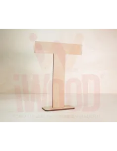 LETRA MADERA S/PINTAR 15X15X0.3CM MODELO LETRA T