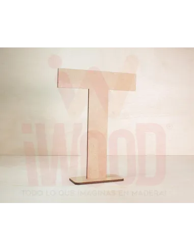 LETRA MADERA S/PINTAR 15X15X0.3CM MODELO LETRA T