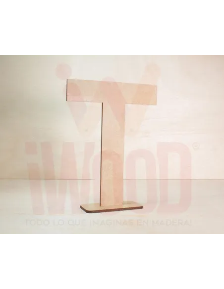 LETRA MADERA S/PINTAR 15X15X0.3CM MODELO LETRA T