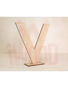 LETRA MADERA S/PINTAR 15X15X0.3CM MODELO LETRA V