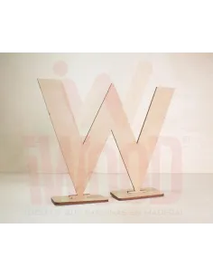 LETRA MADERA S/PINTAR 15X15X0.3CM MODELO LETRA W