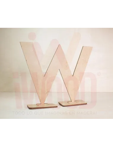 LETRA MADERA S/PINTAR 15X15X0.3CM MODELO LETRA W