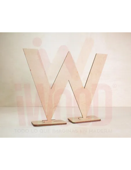 LETRA MADERA S/PINTAR 15X15X0.3CM MODELO LETRA W