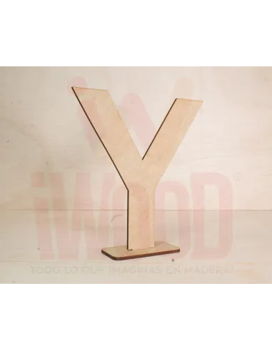 LETRA MADERA S/PINTAR 15X15X0.3CM MODELO LETRA Y