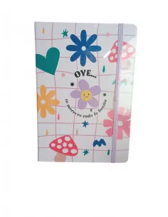 LIBRETA ARTESCO GLITTER FLORECE C/LIGA