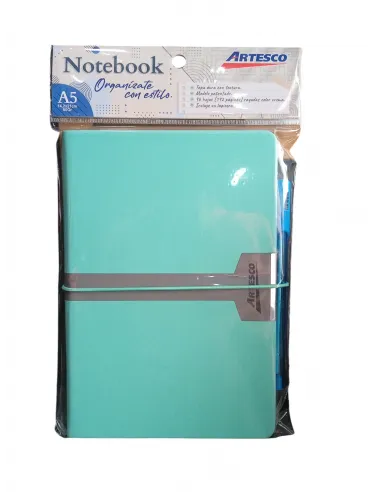 LIBRETA ARTESCO NB PASTEL AQUA 96H 80GR  LAPICERO