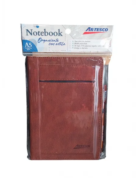 LIBRETA ARTESCO NB WALLET MARRON 96H 80GR  LAPICERO