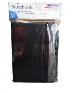 LIBRETA ARTESCO NB ZIPPER NEGRO 96H 80GR  LAPICERO