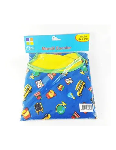 MANDIL TELA V/DISEÑOS 3-6 AÑOS AZUL/NEGRO/ROJO/BLO
