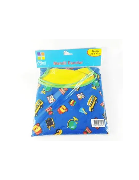 MANDIL TELA V/DISEÑOS 3-6 AÑOS AZUL/NEGRO/ROJO/BLO