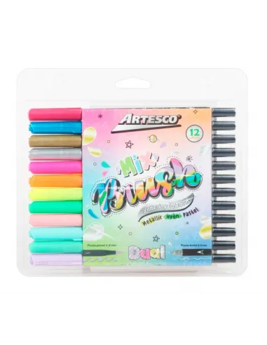 MARC. ARTESCO DOBLE PUNTA MIX (MET/NEON/PAST) X 12COL