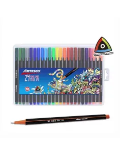 MARC ARTESCO MAX04 FINELINER TRIANG X 24 COLORES CAJA PLASTICA