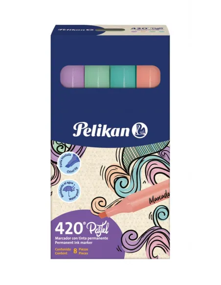 MARC. PELIKAN 420 PASTEL X 8 COL