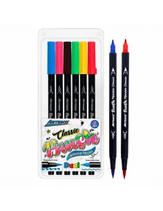MARC ARTESCO PINCEL DOBLE PUNTA CLASIC X 6 COL