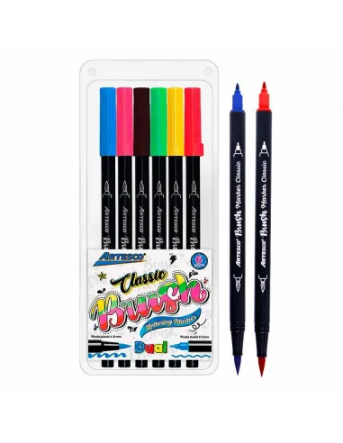 MARC ARTESCO PINCEL DOBLE PUNTA CLASIC X 6 COL