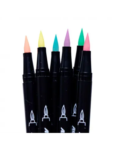 MARC ARTESCO PINCEL DOBLE PUNTA PASTEL X 6 COL
