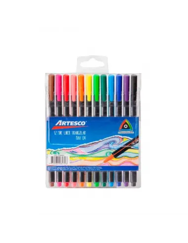 MARC ARTESCO MAX04 FINELINER TRIANG X 12 COLORES