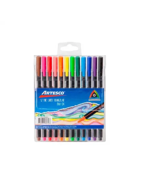 MARC ARTESCO MAX04 FINELINER TRIANG X 12 COLORES
