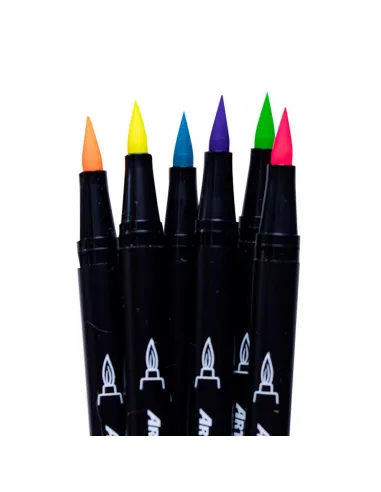 MARC ARTESCO PINCEL DOBLE PUNTA NEON X 6 COL