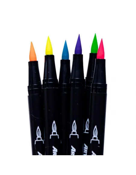 MARC ARTESCO PINCEL DOBLE PUNTA NEON X 6 COL