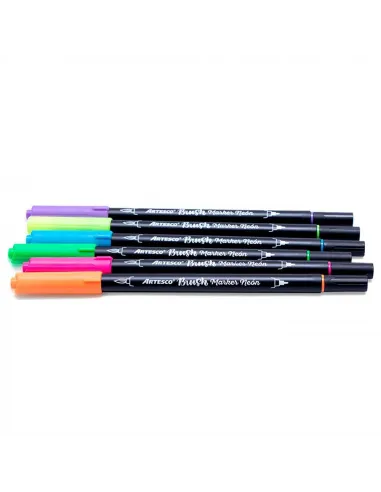 MARC ARTESCO PINCEL DOBLE PUNTA NEON X 6 COL
