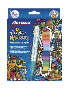 MARCADOR ARTESCO ACRYLIC MARKERS 12 COL.