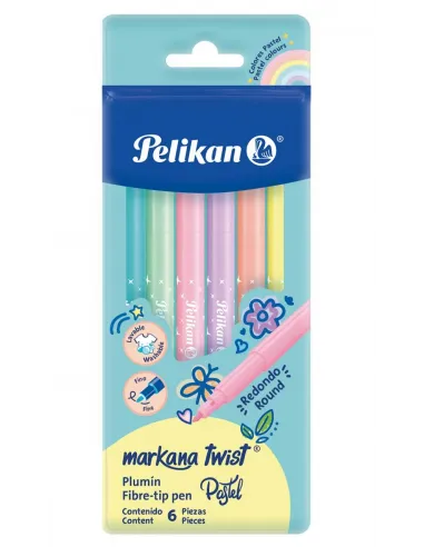 MARC. PELIKAN MARKANA TWIST X 6 COL PASTEL