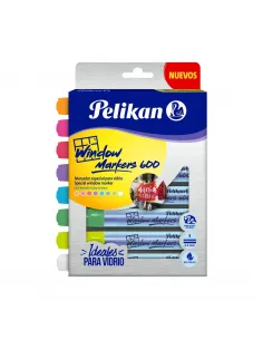 MARC PELIKAN WINDOWS MARKER  P/VIDRIO X 8 COL