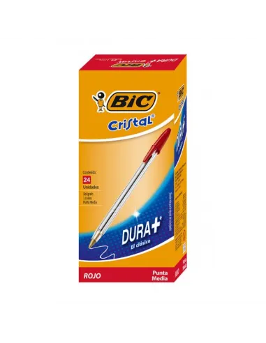 BOLIG BIC P/M ROJO DURA MÁS X24