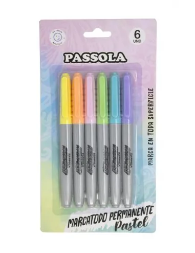 MARC. PASSOLA PERM PASTEL X 6 COL E/BLISTER
