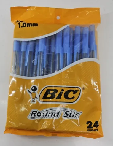 BOLIG BIC ROUND STIC AZUL P/M 1.0 X 24UND REDONDO