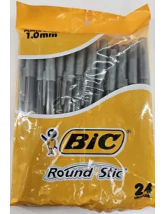 BOLIG BIC ROUND STIC NEGRO P/M 1.0 X 24UND REDONDO