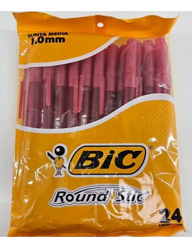 BOLIG BIC ROUND STIC ROJO P/M 1.0 X 24UND REDONDO