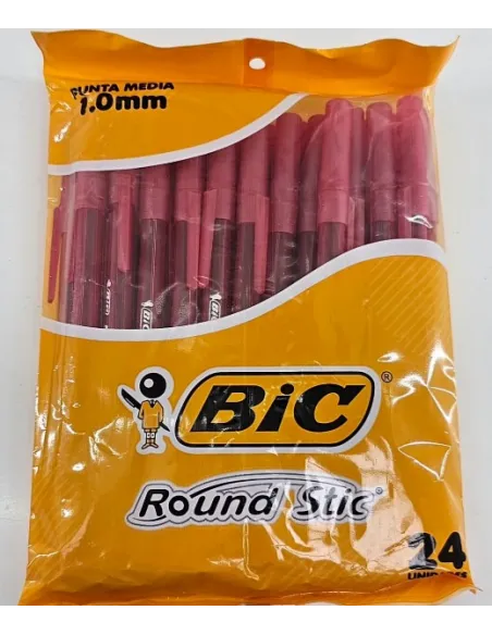BOLIG BIC ROUND STIC ROJO P/M 1.0 X 24UND REDONDO