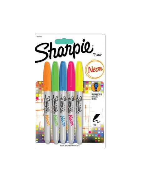 MARC SHARPIE MARCA TODO NEON X 5 COLORES [257707]