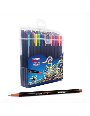 MARC ARTESCO FINELINER TRIANG X 36 COLORES CAJA PLASTICA