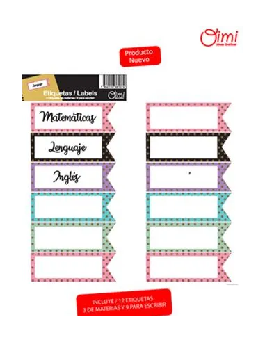 MEMBRETE / ETIQUETA CHIC P/MATERIAS X 12