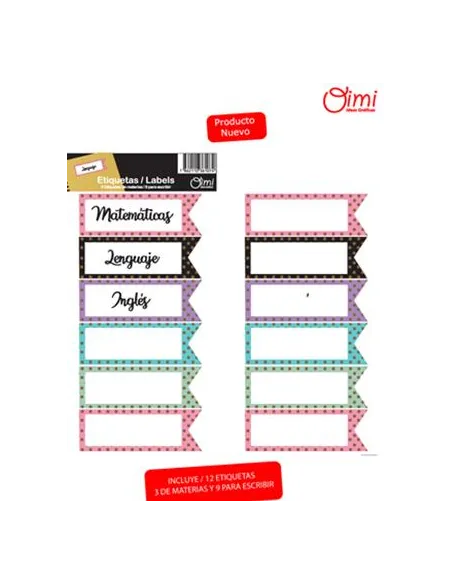 MEMBRETE / ETIQUETA CHIC P/MATERIAS X 12