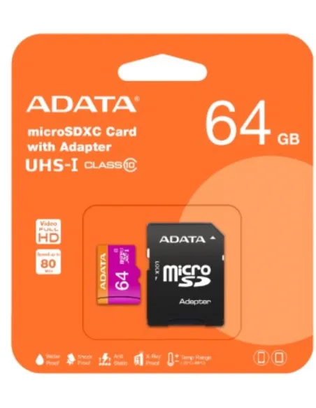MEMORIA ADATA  64GB MICRO SD C/ADAPTADOR
