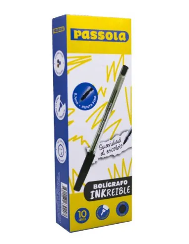 BOLIGRAFO PASSOLA INKREIBLE P/F NEGRO X10
