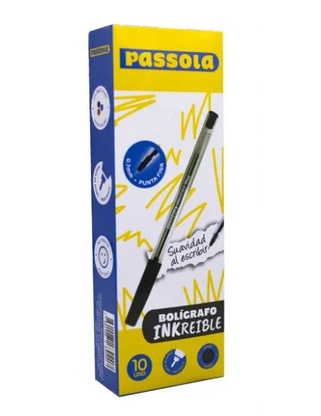 BOLIGRAFO PASSOLA INKREIBLE P/F NEGRO X10