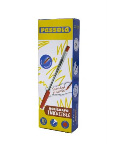 BOLIGRAFO PASSOLA INKREIBLE P/F ROJO X10